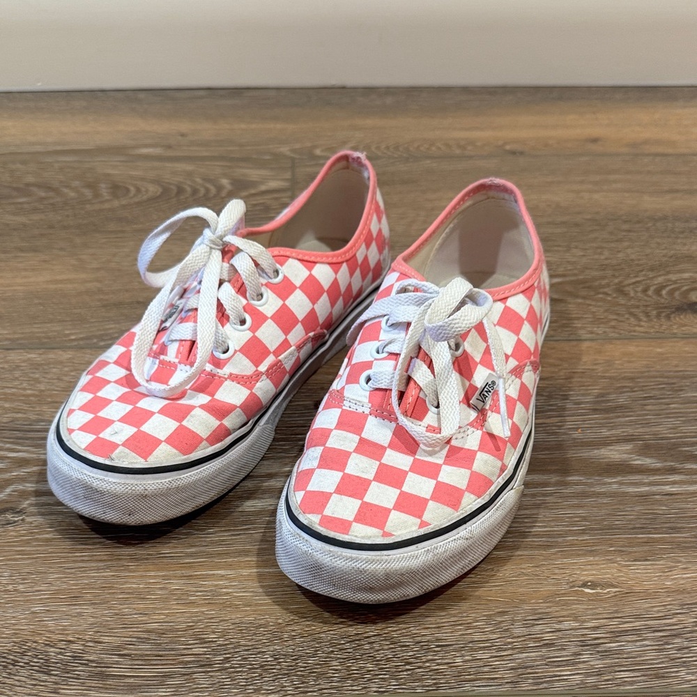 Vans‎ Laced Pink Checker Sneakers Size 7